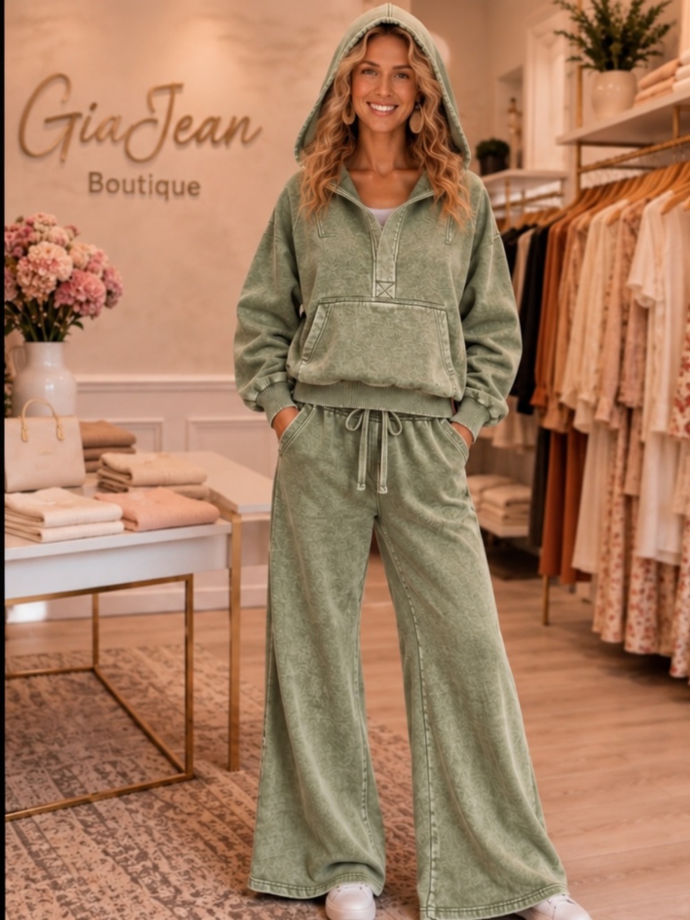 ❤️ ZENANA “ BABS “ ZENANA TWO PIECE ACID WASH SWEAT SUIT HOODIE SET
